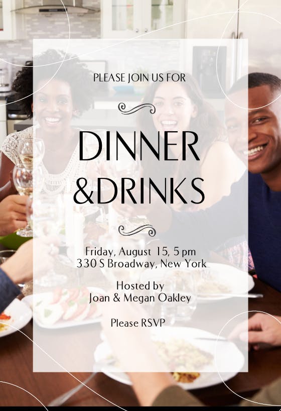 Classic Dinner - Dinner Party Invitation Template (Free) | Greetings Island